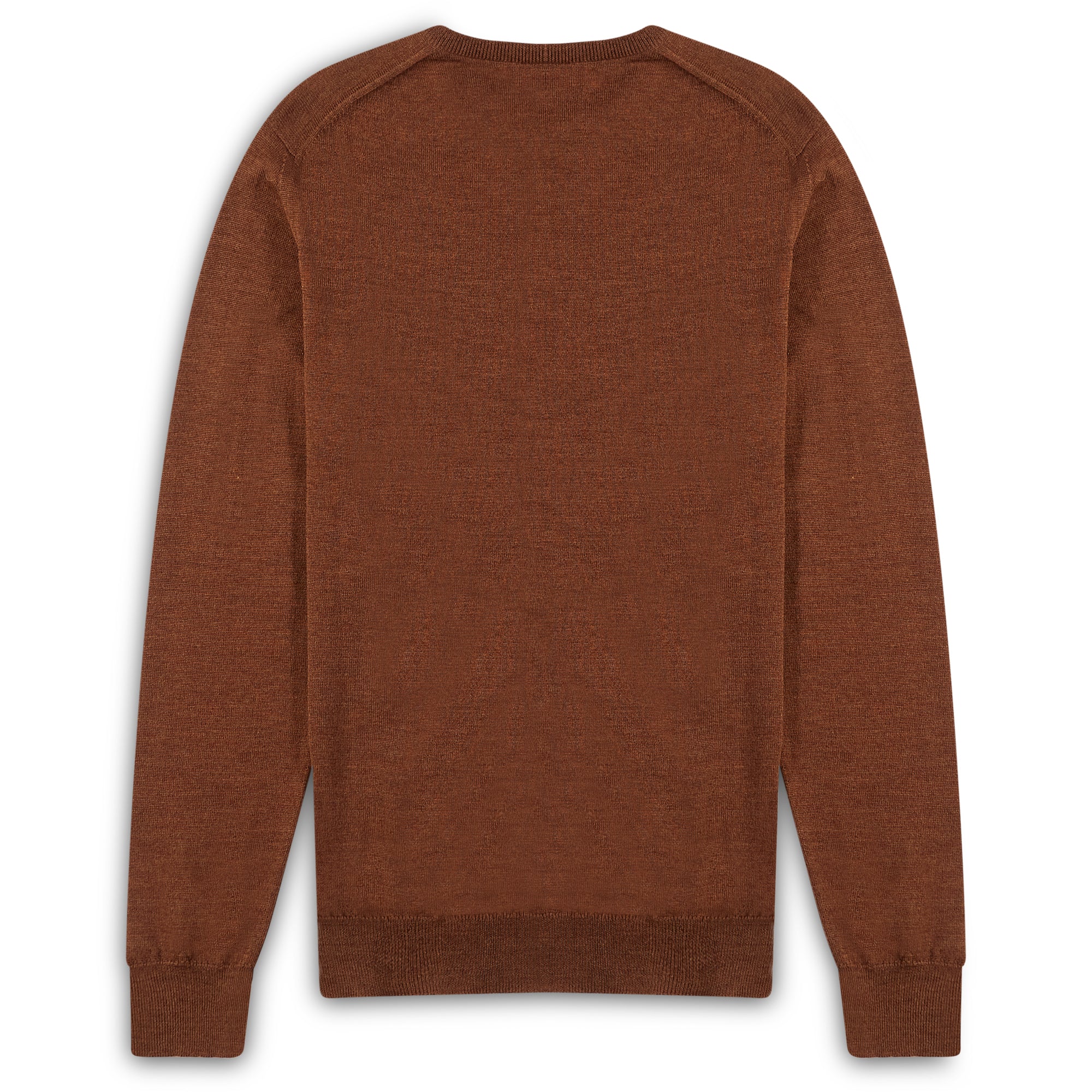 Burrows & Hare Scottish Merino Wool Crew Neck Jumper - Tiger Brown - Burrows and Hare