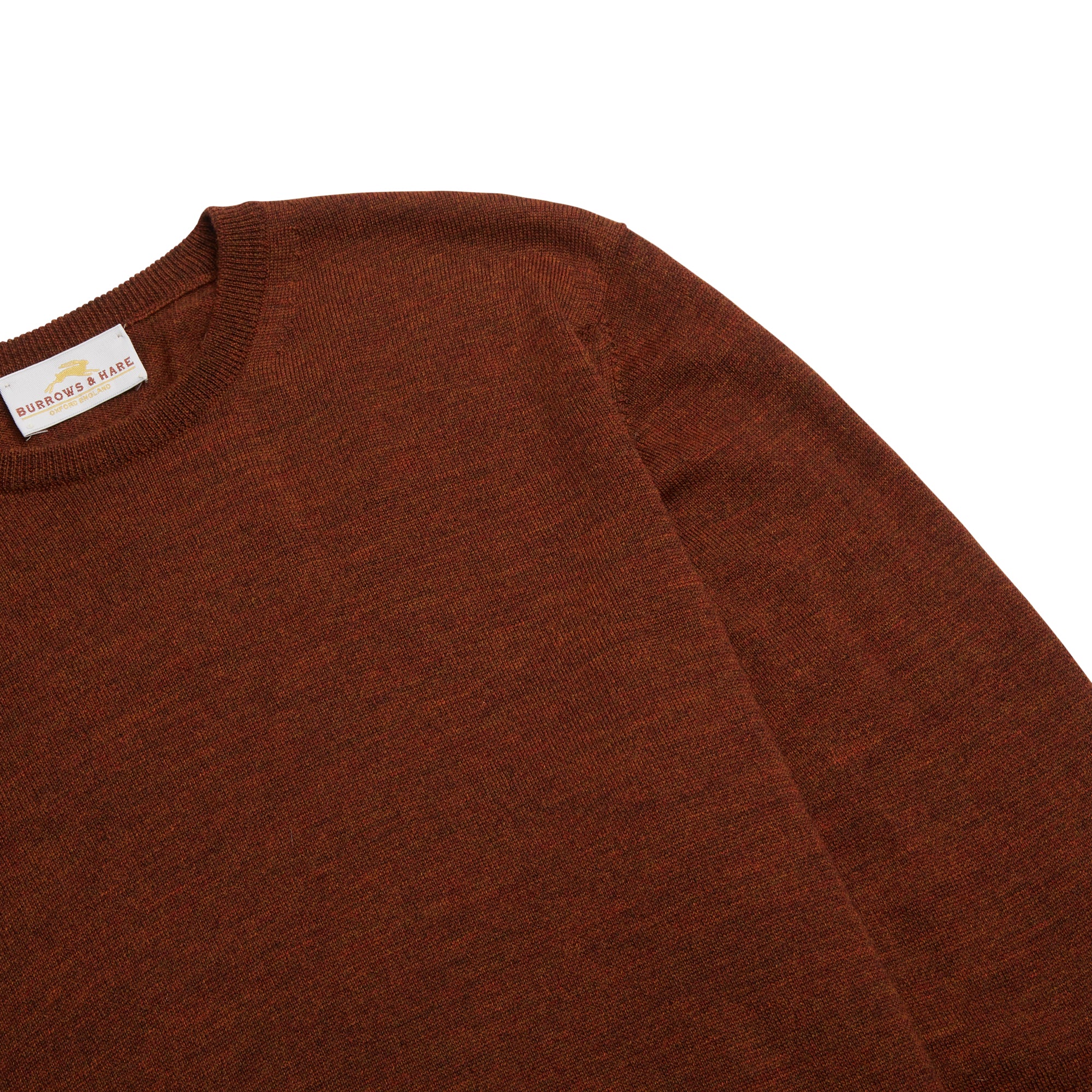 Burrows & Hare Scottish Merino Wool Crew Neck Jumper - Red Grouse - Burrows and Hare