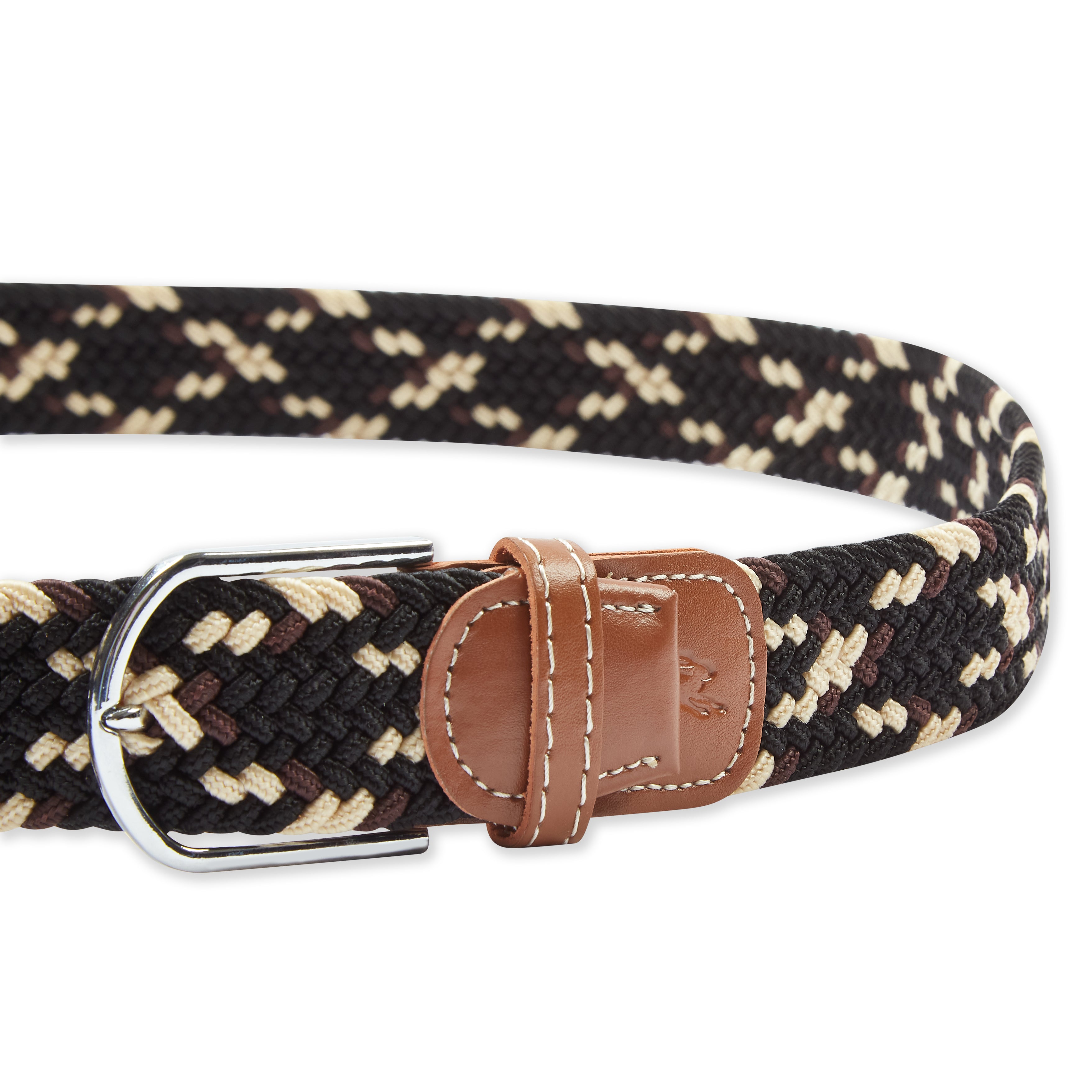 Woven Belt - Black, Brown & Ecru