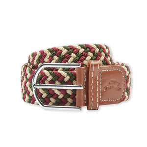 Burrows & Hare One Size Woven Belt - Green/White/Navy - Burrows and Hare
