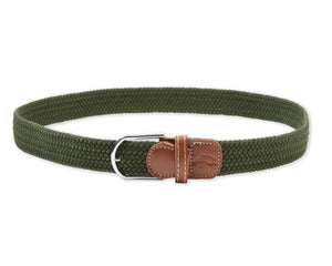 Burrows & Hare One Size Woven Belt - Green - Burrows and Hare