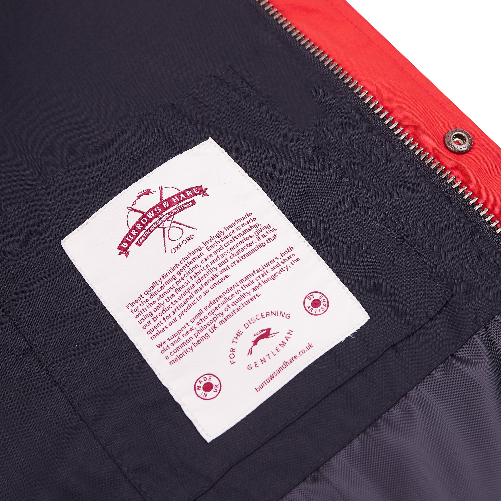 Burrows & Hare Trinity Wax Jacket - Red - Burrows and Hare