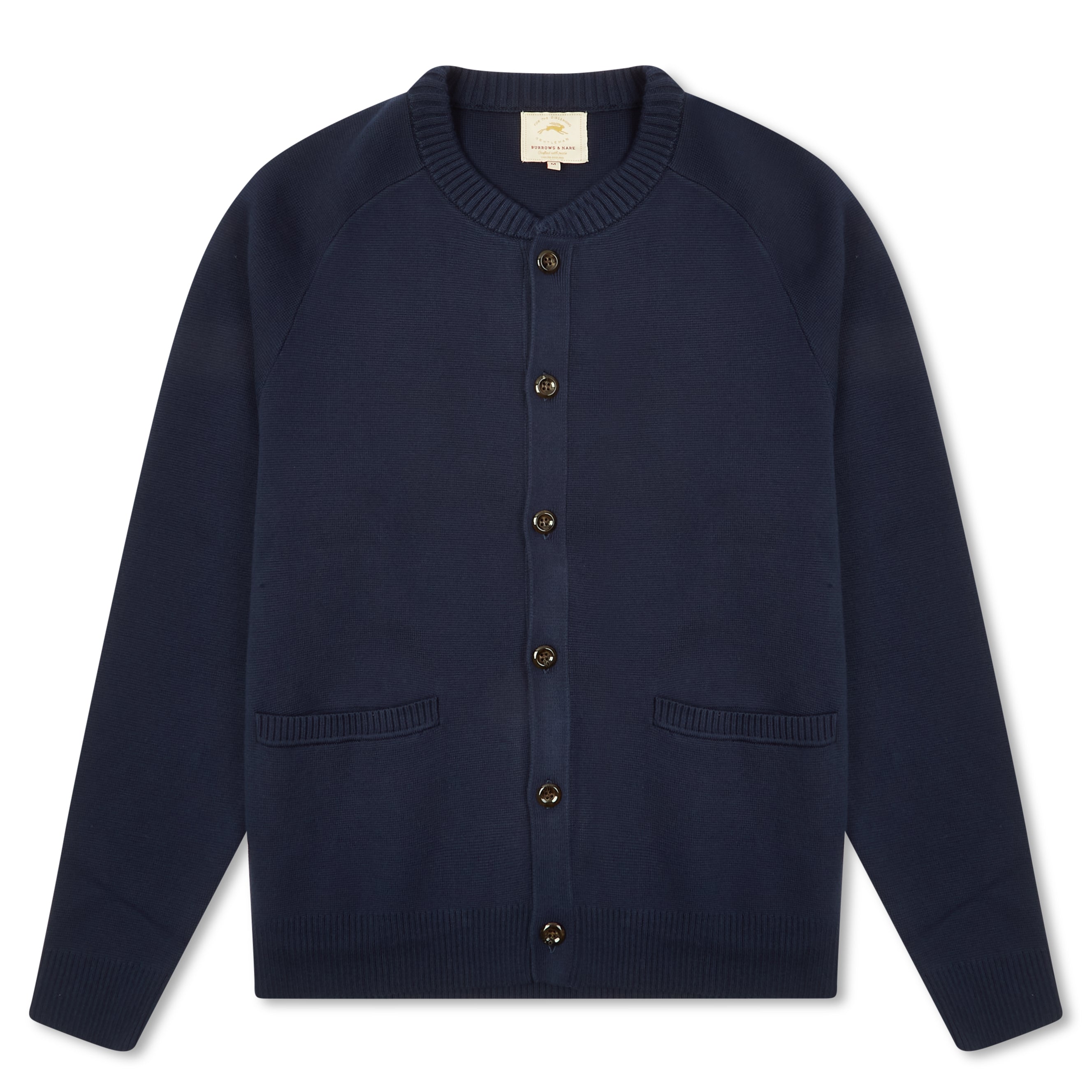 Burrows & Hare Baseball Cardigan - Navy - Burrows and Hare