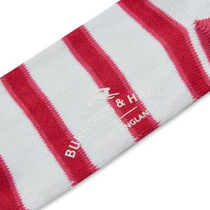 Burrows & Hare Stripe Socks - Raspberry/White - Burrows and Hare