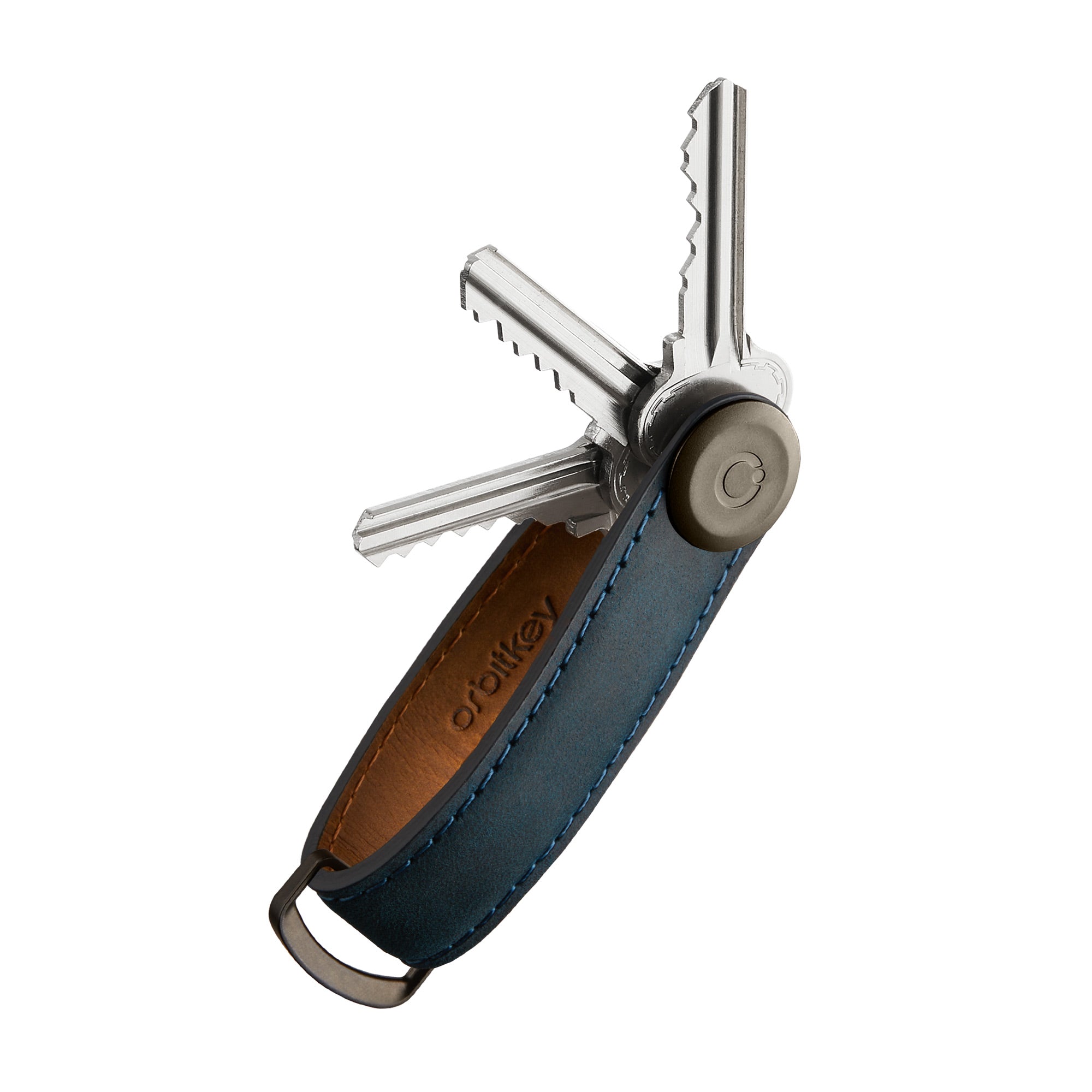 Orbit Key - Key Organiser Crazy Horse Leather Marine Blue/Blue - Burrows and Hare