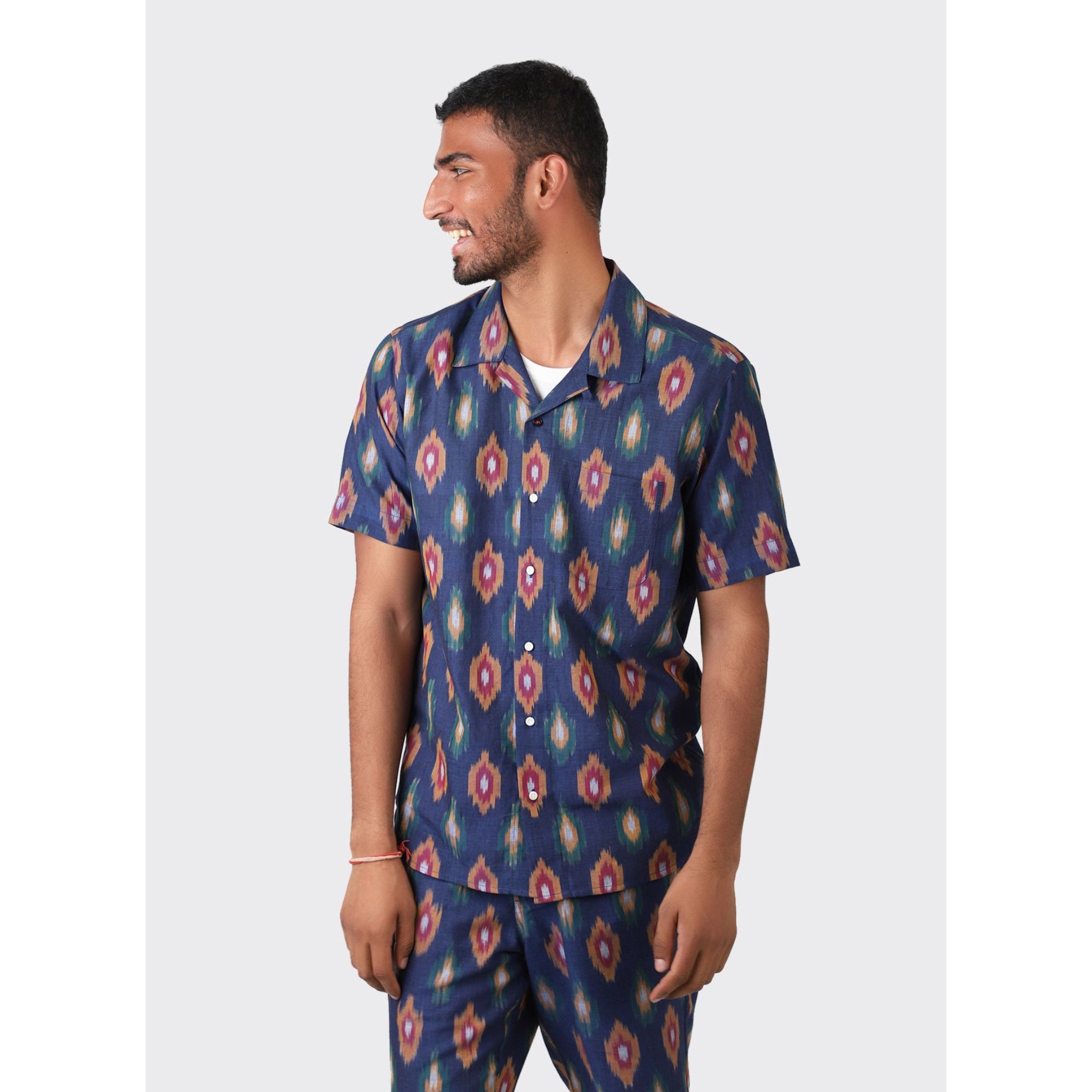 Lamar Shirt - Ikat Navy