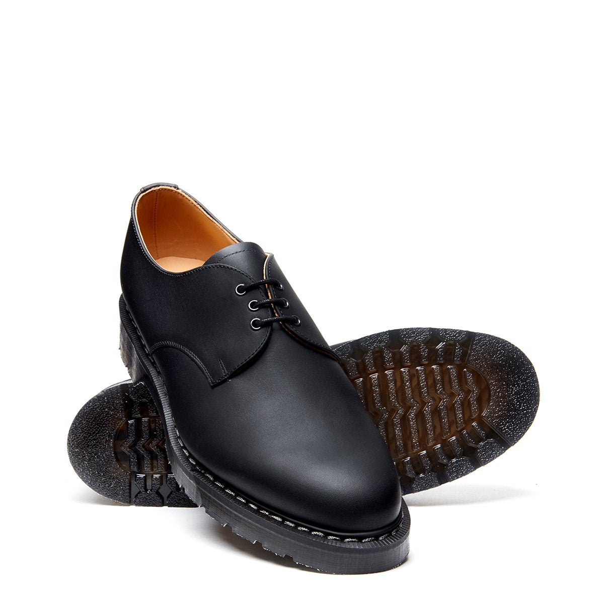 Solovair Gibson Shoe - Black Greasy Solovair Original Sole Smoke - Burrows and Hare