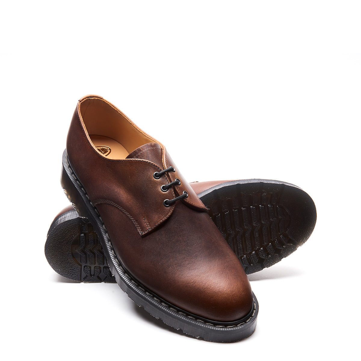 Solovair Gibson Shoe - Brown Gaucho Crazy Horse Greasy Solovair Original Sole Smoke - Burrows and Hare