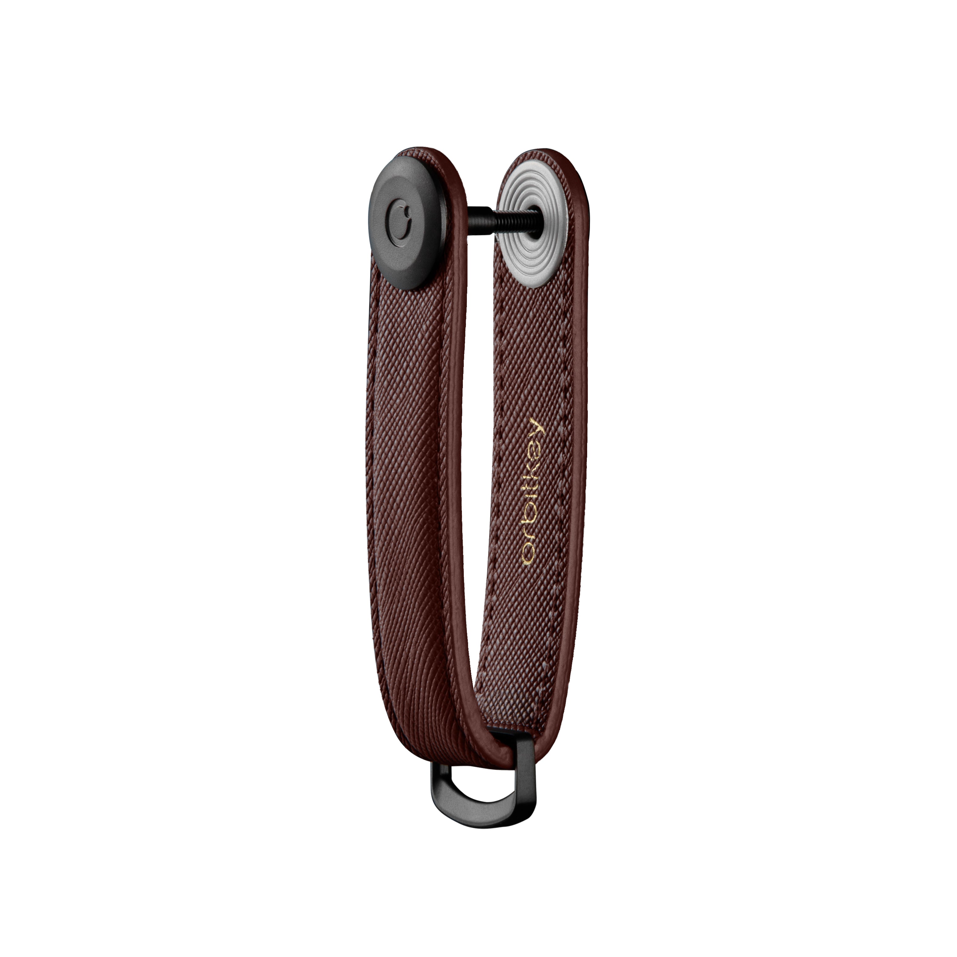 Orbit Key - Key Organiser Saffiano Leather Dark Cherry - Burrows and Hare