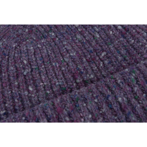 Burrows & Hare Merino Donegal Wool Beanie Hat - Purple - Burrows and Hare