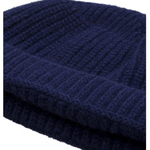 Burrows & Hare Lambswool Beanie Hat - Navy - Burrows and Hare