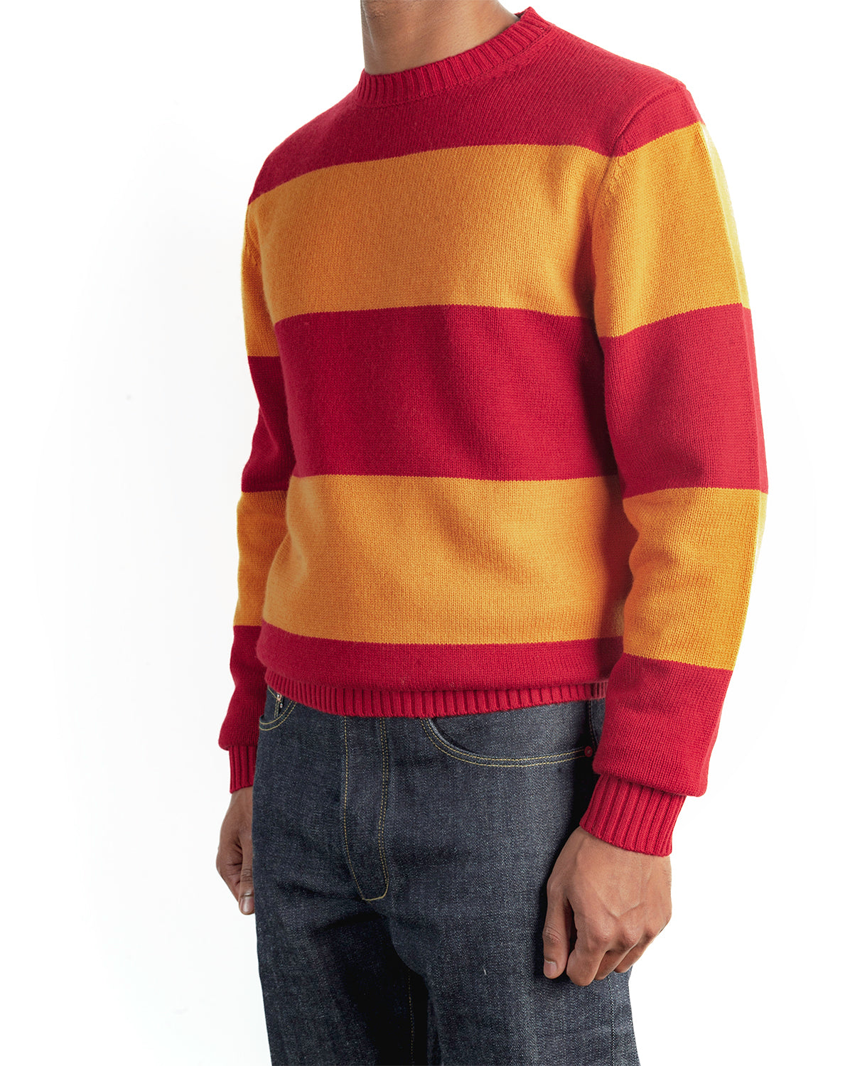 Burrows & Hare Striped Crew Neck Jumper - Sunray