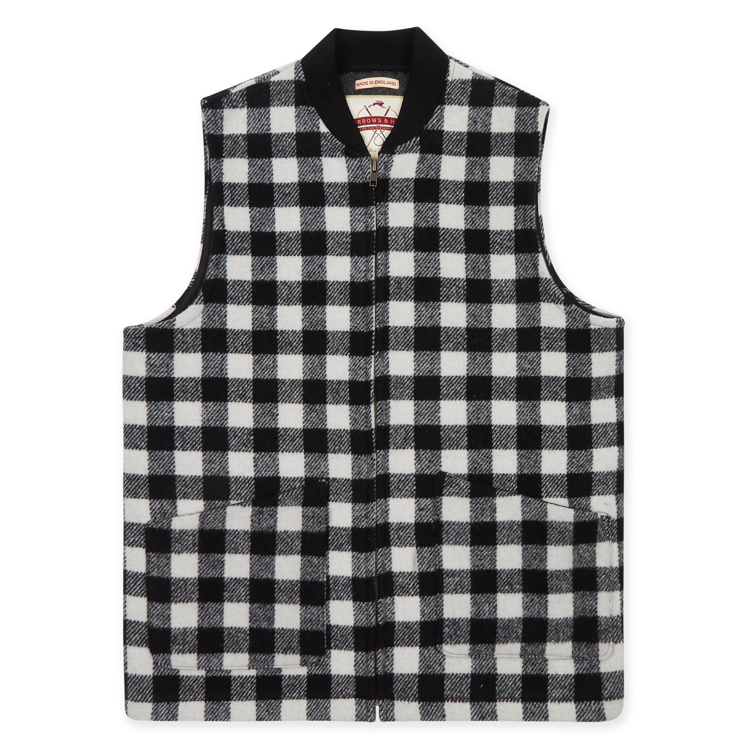 Wool Gilet Grey Check