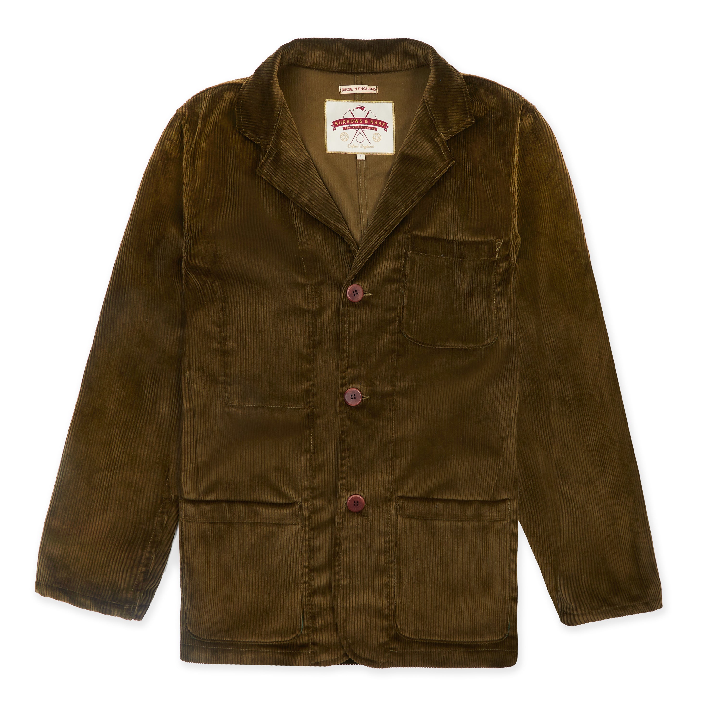 Burrows & Hare Cord Jacket - Moss - Burrows and Hare