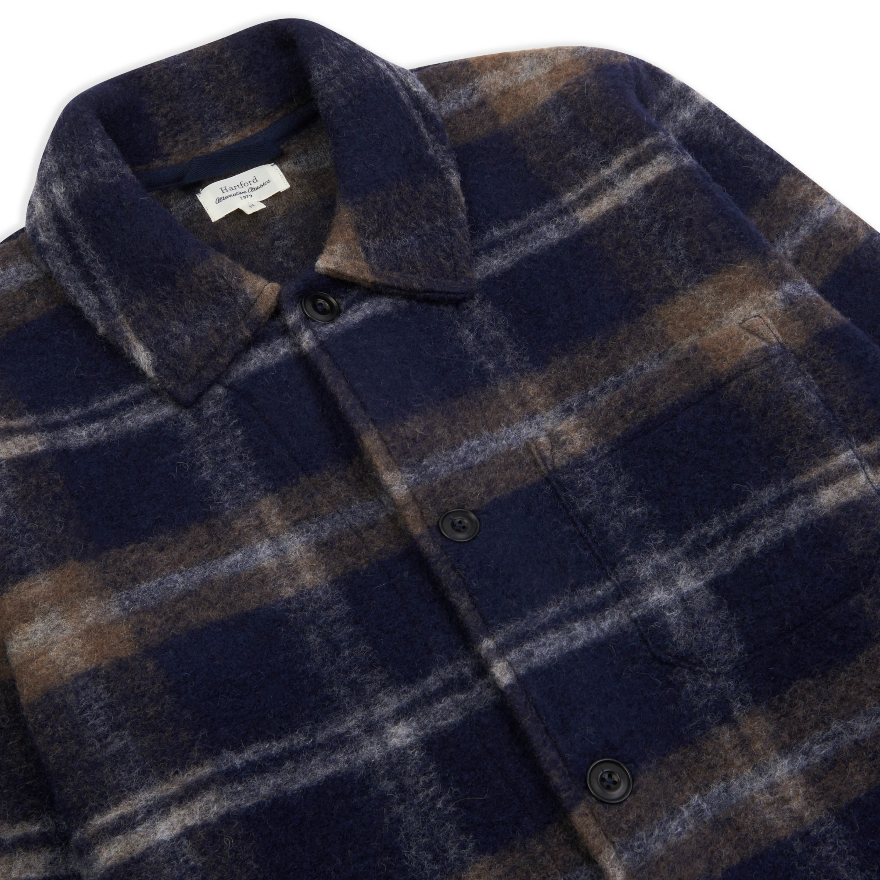 Hartford Chore Jacket - Navy Tartan - Burrows and Hare