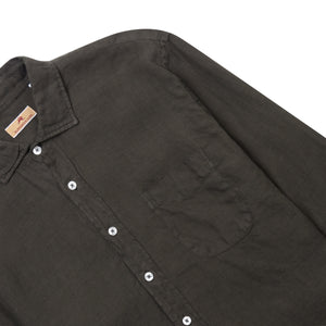 Burrows & Hare Linen Shirt - Bottle Green - Burrows and Hare