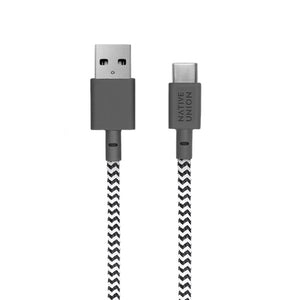 Native Union 3m Night Cable USB-C to USB-A - Zebra - Burrows and Hare