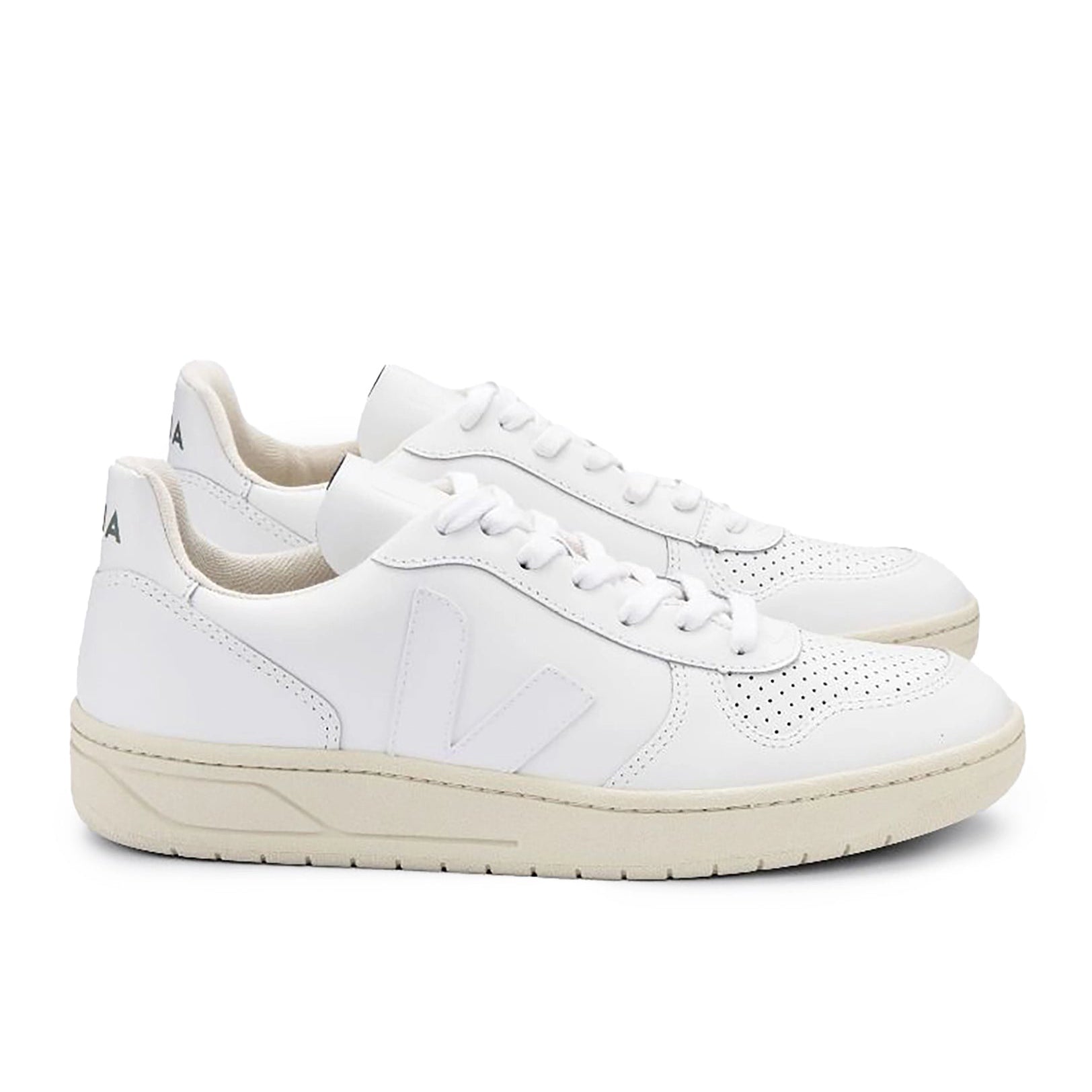 Veja V-10 Leather Trainer - Extra White - Burrows and Hare