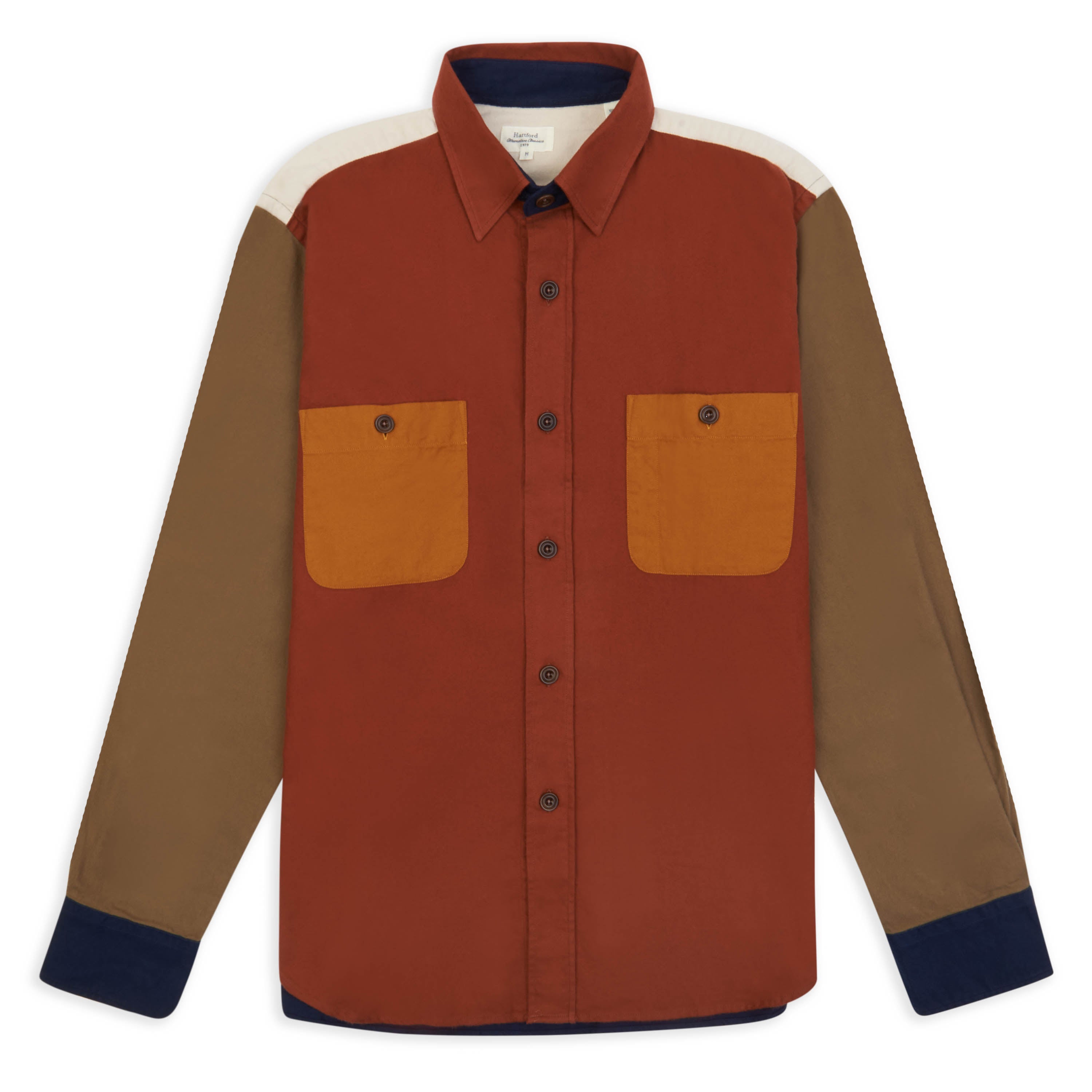 Hartford Percey Patch Shirt - Red - Burrows and Hare