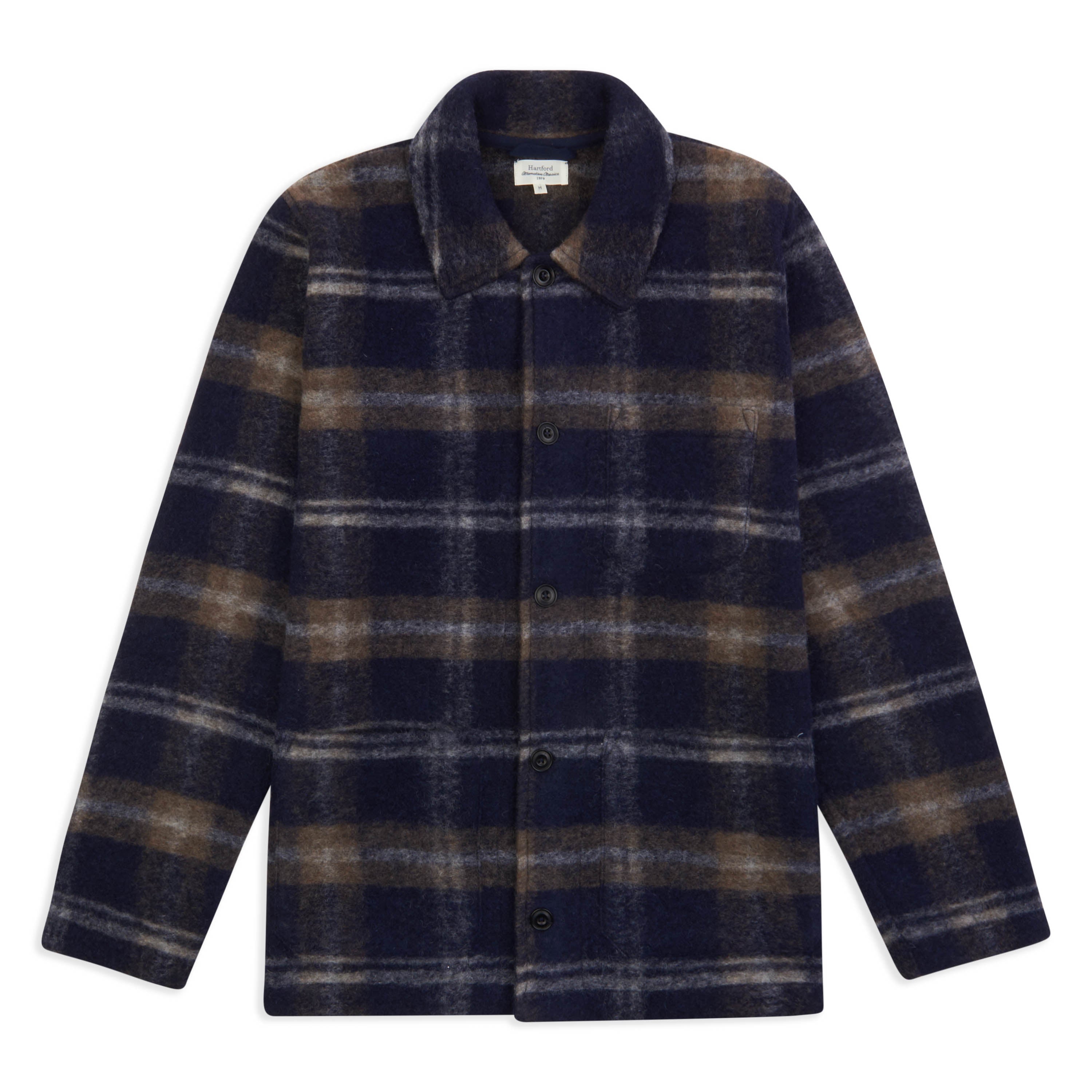 Hartford Chore Jacket - Navy Tartan - Burrows and Hare