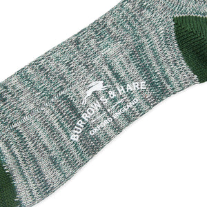 Burrows and Hare Woven Socks - Green & Grey - Burrows and Hare