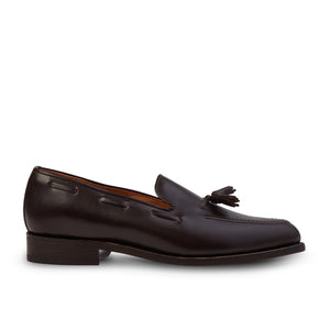 Sanders Finchley Leather Tassel Loafer - Dark Brown - Burrows and Hare