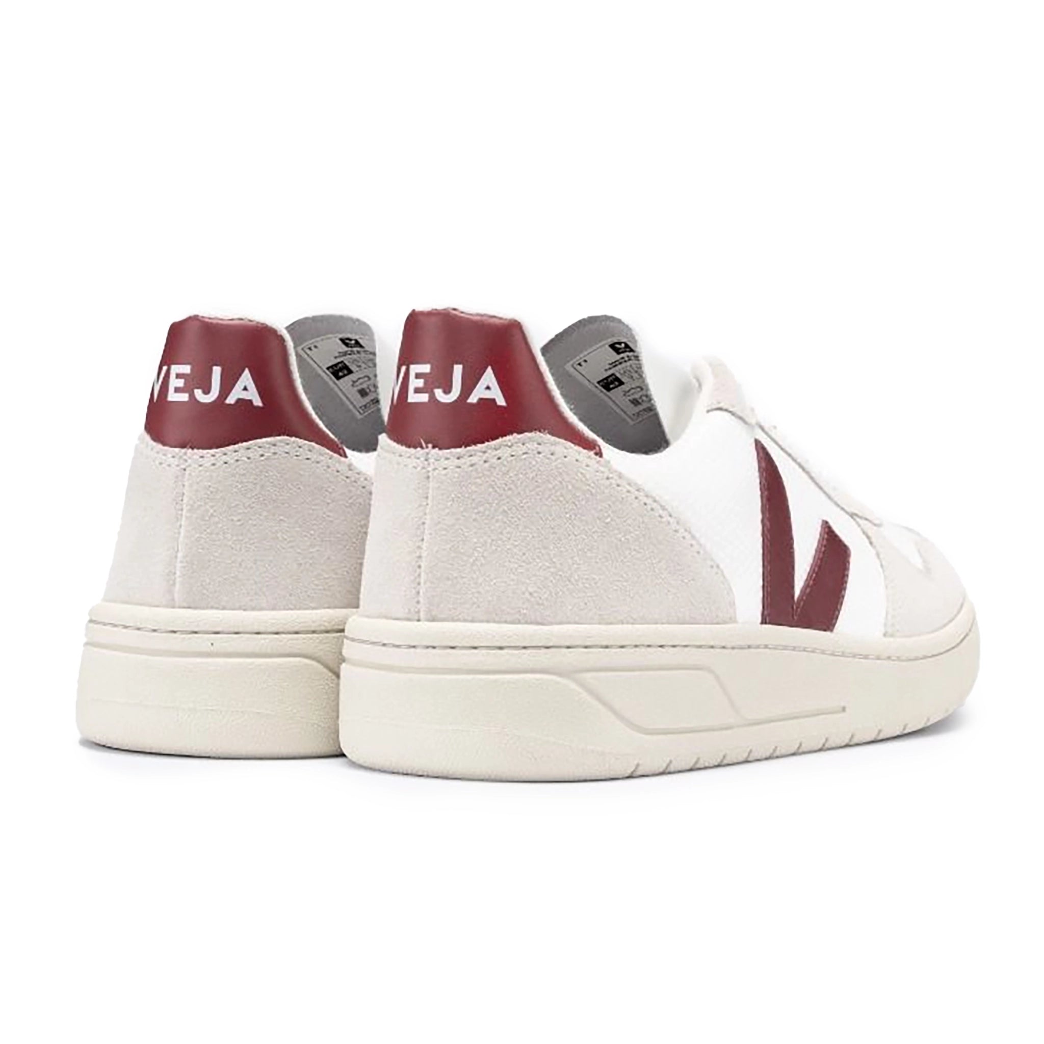 Veja V-10 B-Mesh Trainer - White / Natural / Marsala - Burrows and Hare