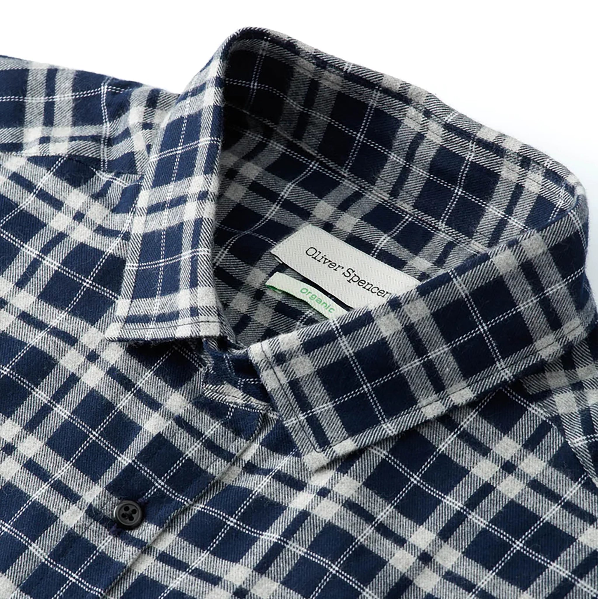 Oliver Spencer Clerkenwell Tab Shirt - Solway Navy - Burrows and Hare