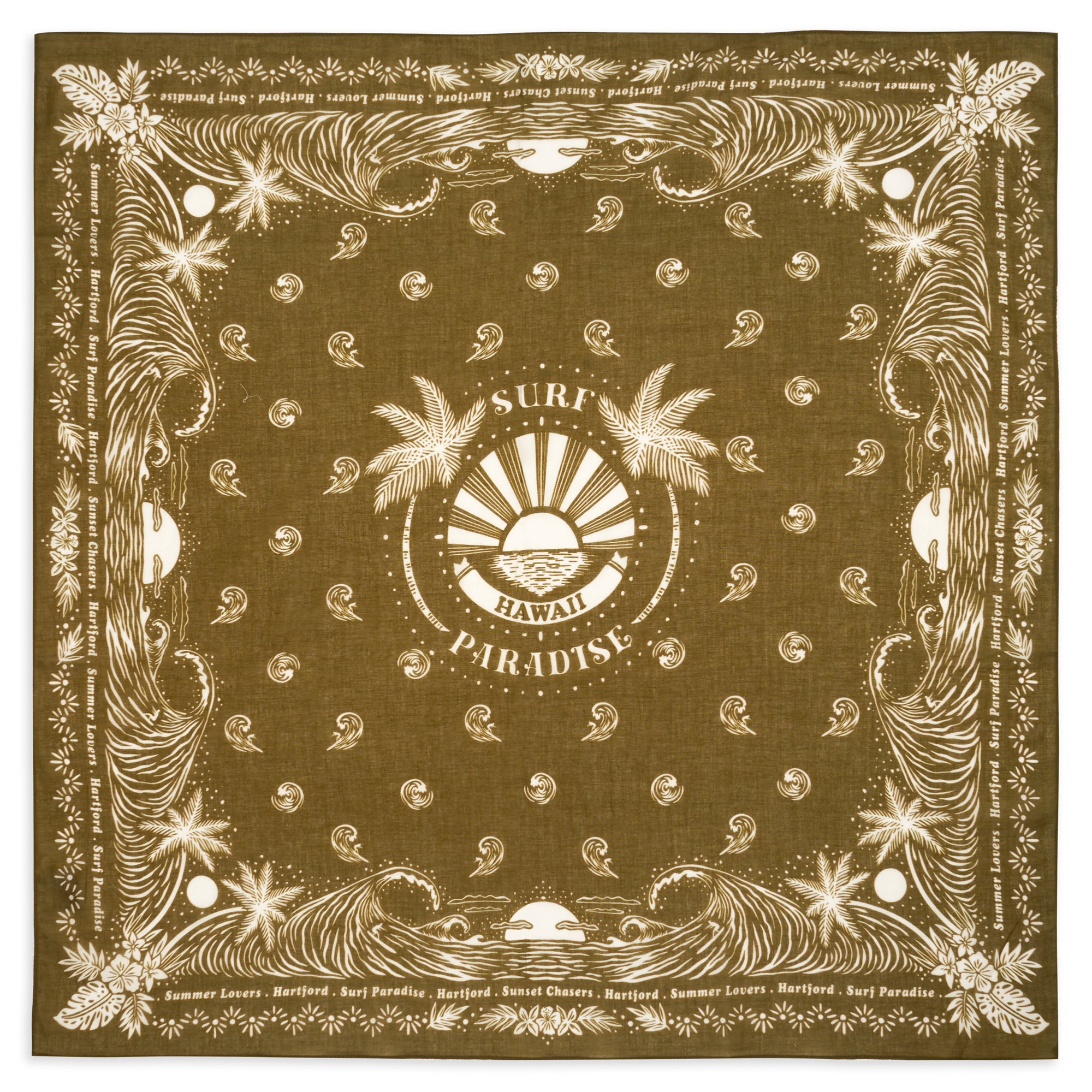 Hartford Scarf - Bandana Khaki - Burrows and Hare