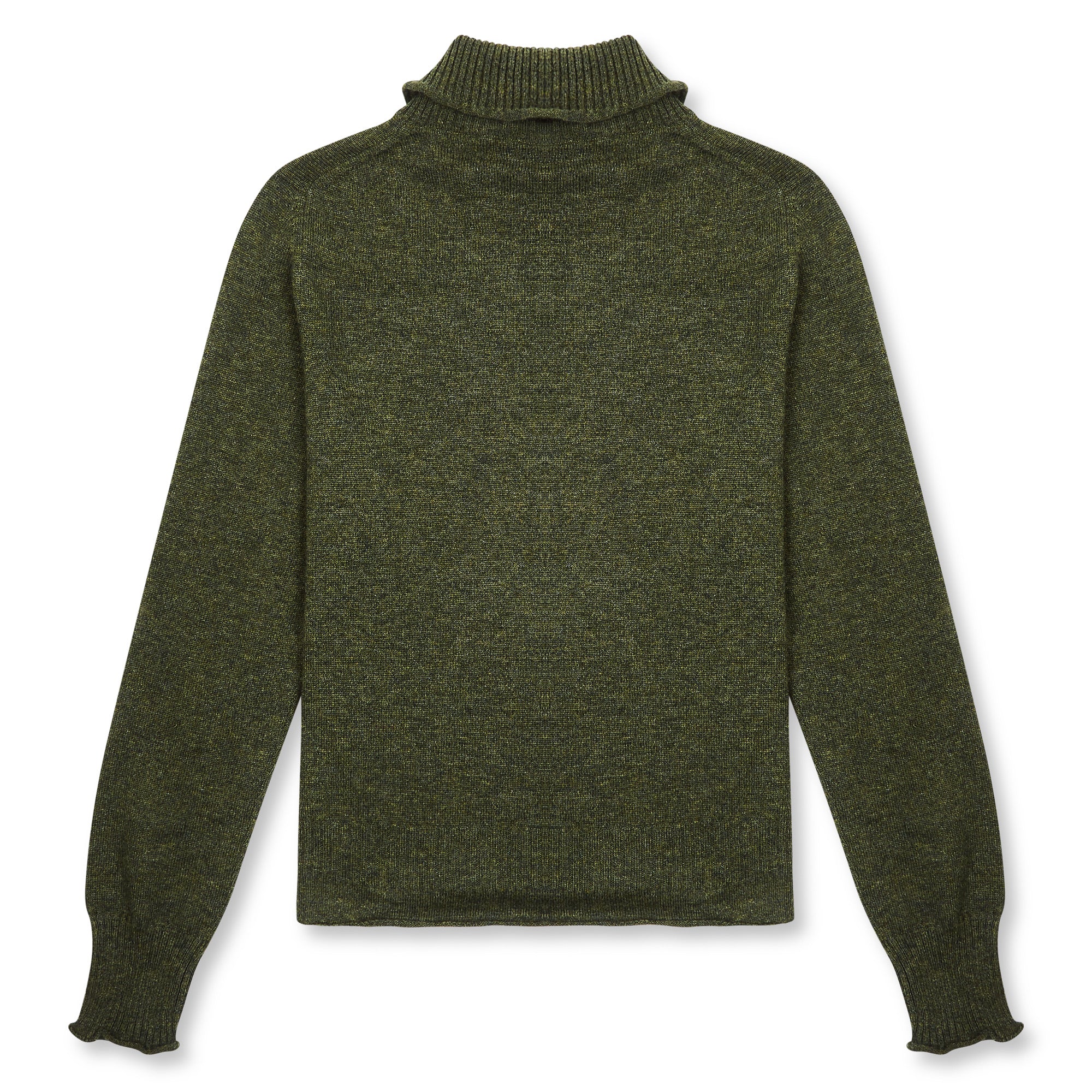 Burrows & Hare Women’s Roll Neck Jumper - Olive Green - Burrows and Hare