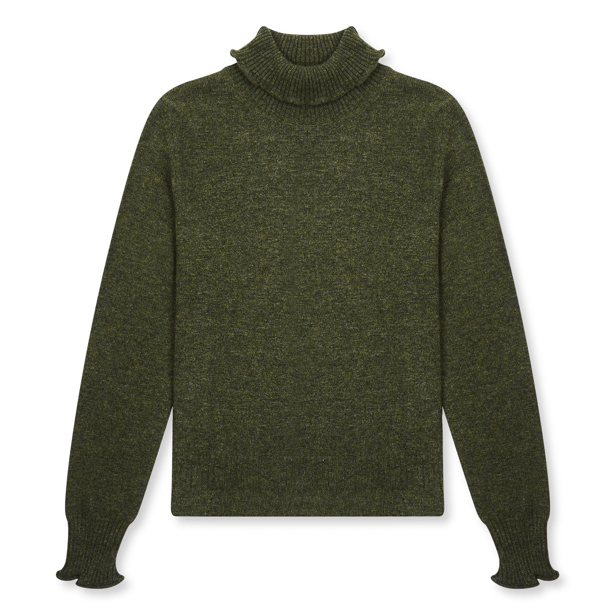 Burrows & Hare Women’s Roll Neck Jumper - Olive Green - Burrows and Hare