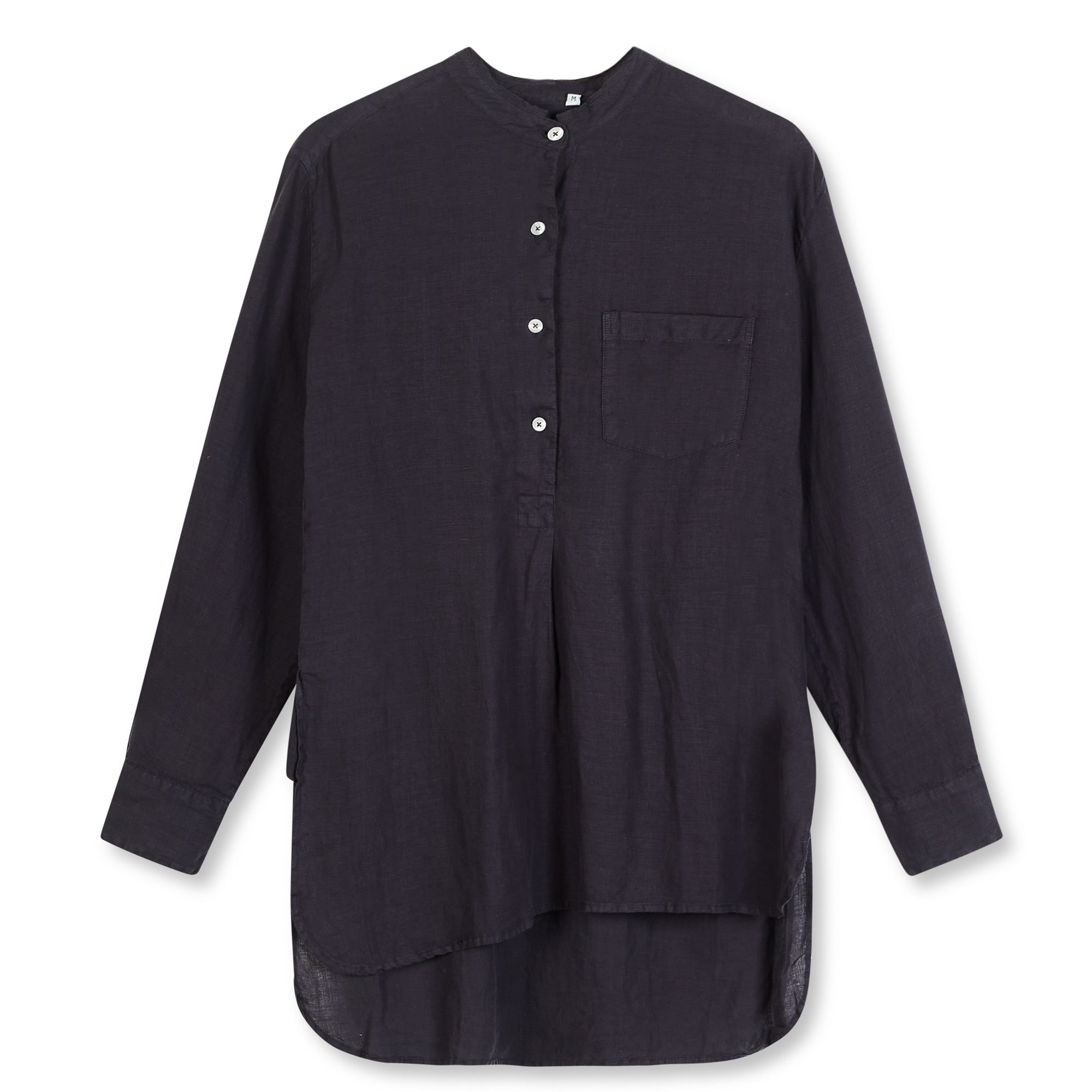 Burrows & Hare Women’s Linen Tunic Shirt - Charcoal - Burrows and Hare