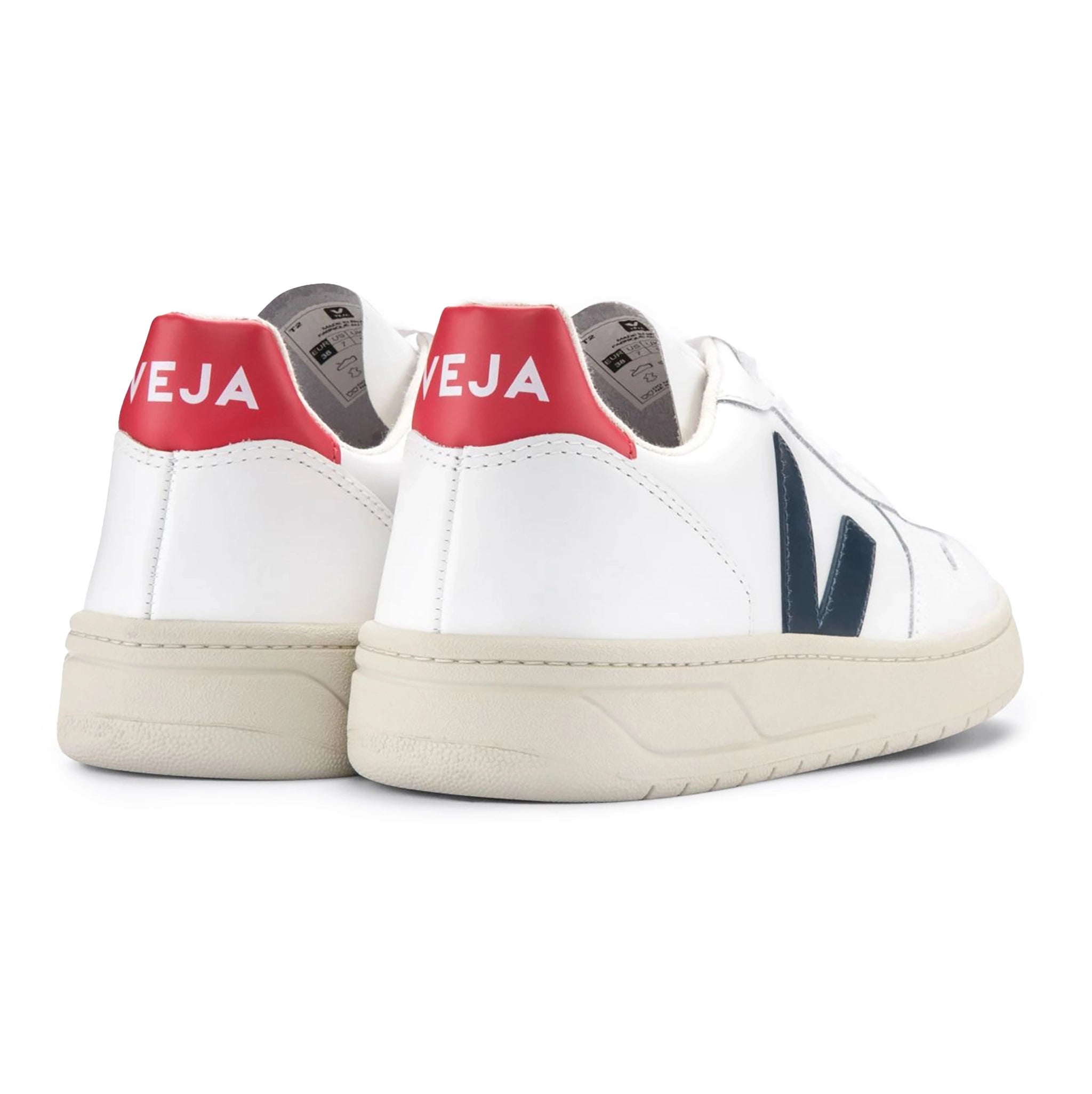 Veja V-10 Leather Trainer - Extra White / Nautico / Pekin - Burrows and Hare