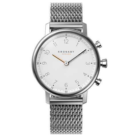 Kronaby Nord 38mm Hybrid Smartwatch - White, Steel - Burrows and Hare