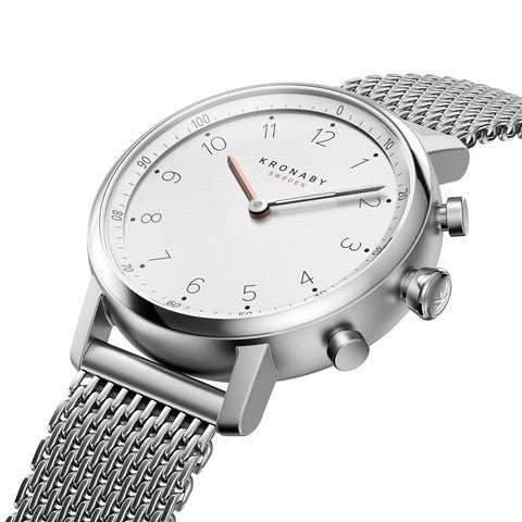 Kronaby Nord 38mm Hybrid Smartwatch - White, Steel - Burrows and Hare