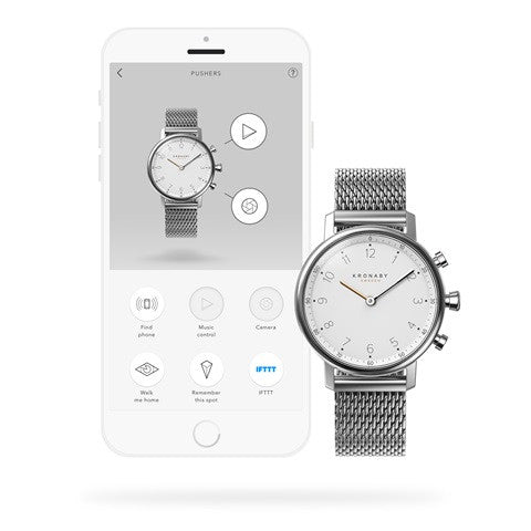 Kronaby Nord 38mm Hybrid Smartwatch - White, Steel - Burrows and Hare