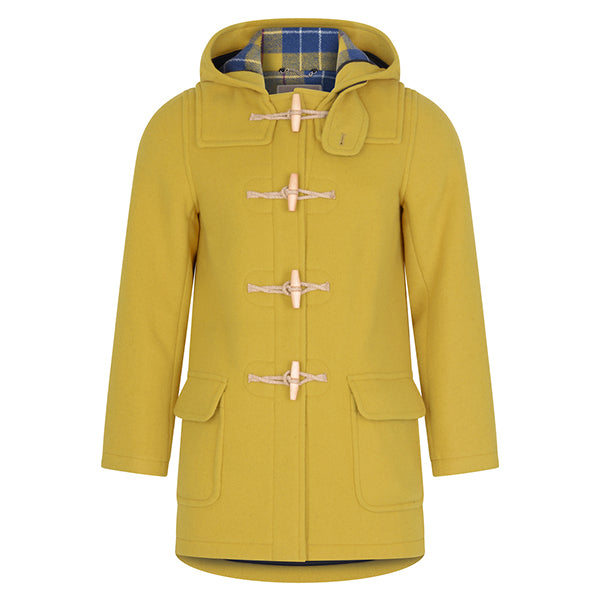 Burrows & Hare Water Repellent Wool Duffle Coat - Mustard - Burrows and Hare